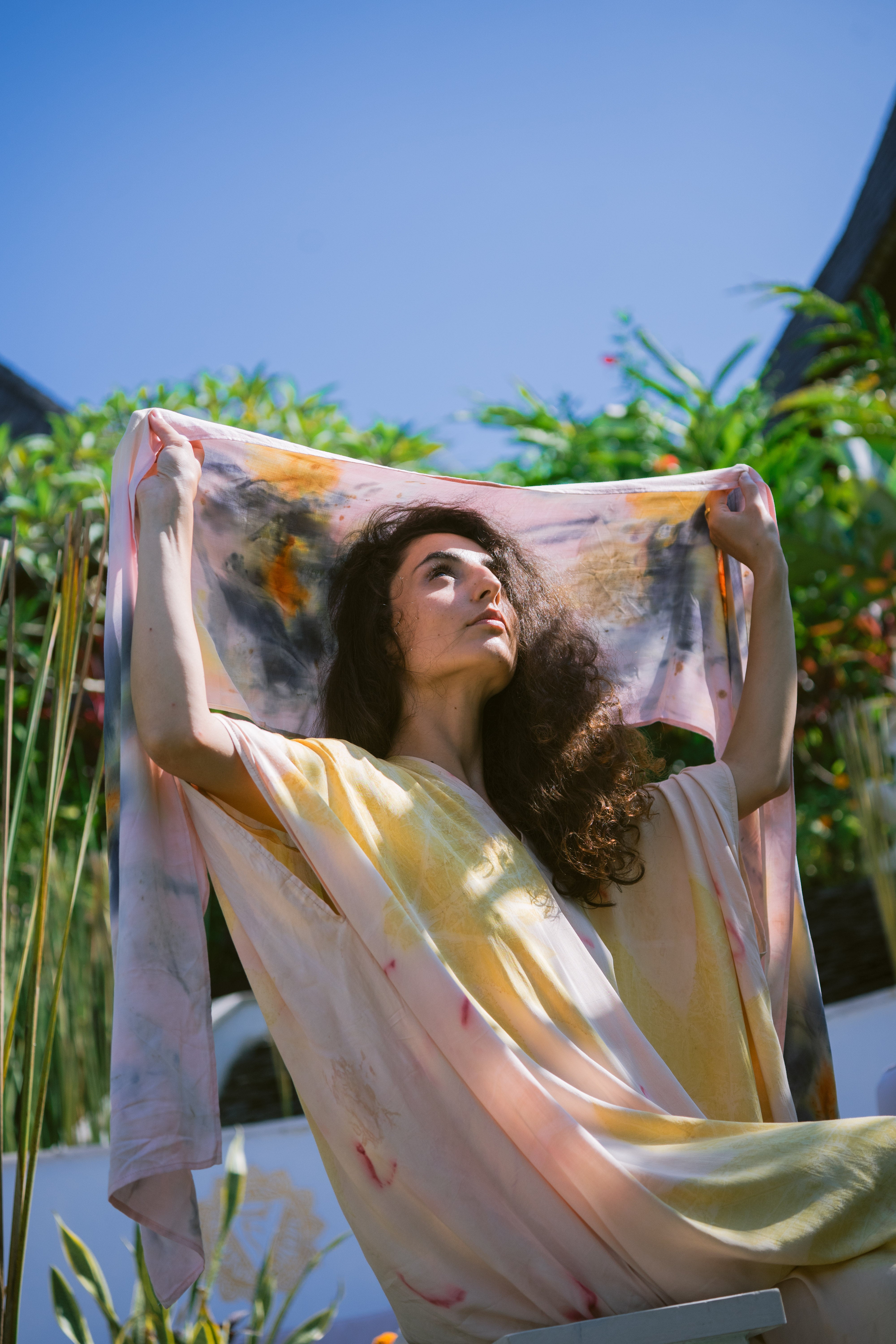 The Parvati – Dusty Pink, Red & Yellow  Eco Vero Friendly Print Dress